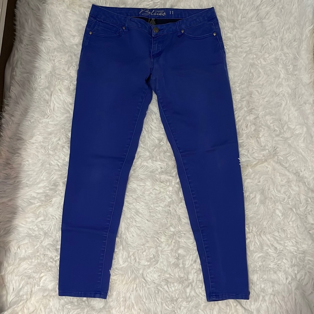 Royal blue skinny pants junior size 11 women size 8